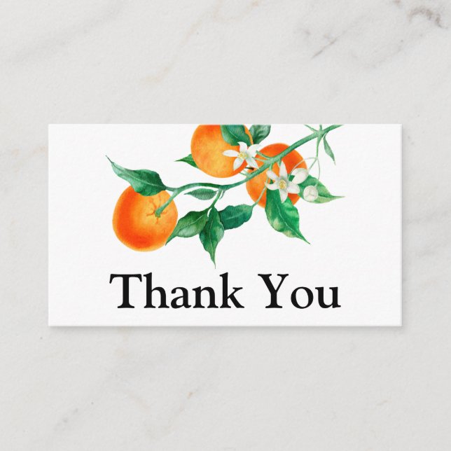 Citrus Baby Shower, Baby Shower Suite Thank You Enclosure Card (Front)