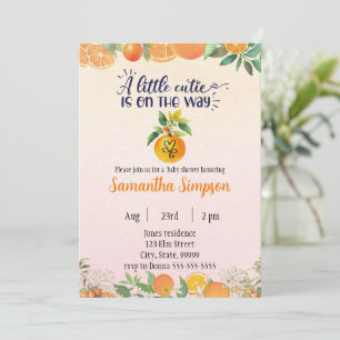Citrus Baby Shower Botanical Orange Invitation