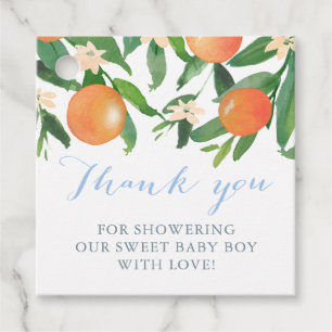 Citrus Baby Shower for Sweet Baby Boy Favour Tags