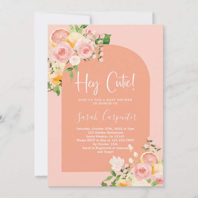 Citrus Baby Shower Girl Invitation (Front)