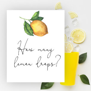 Citrus baby shower Guess how many lemon drops Poster