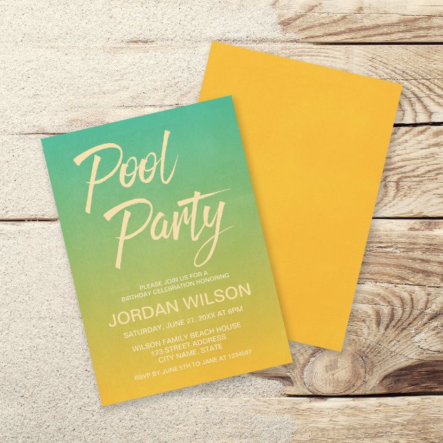 Citrus Birthday Anniversary Pool Party Invitation (Creator Uploaded)