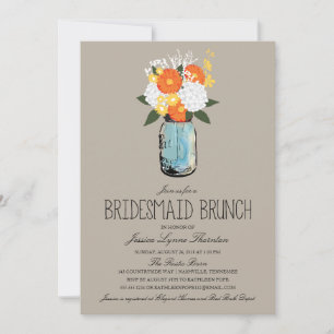 Citrus Bloom Mason Jar   Bridesmaid Brunch Invitation