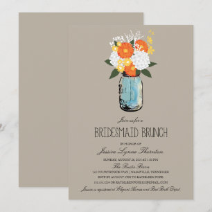 Citrus Bloom Mason Jar   Bridesmaid Brunch Invitation