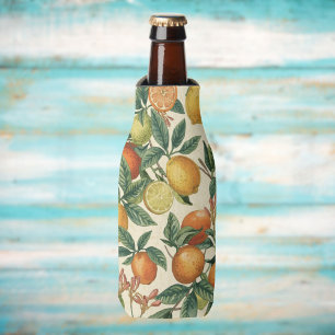 Citrus Blossom Garden Seamless Pattern  Bottle Cooler