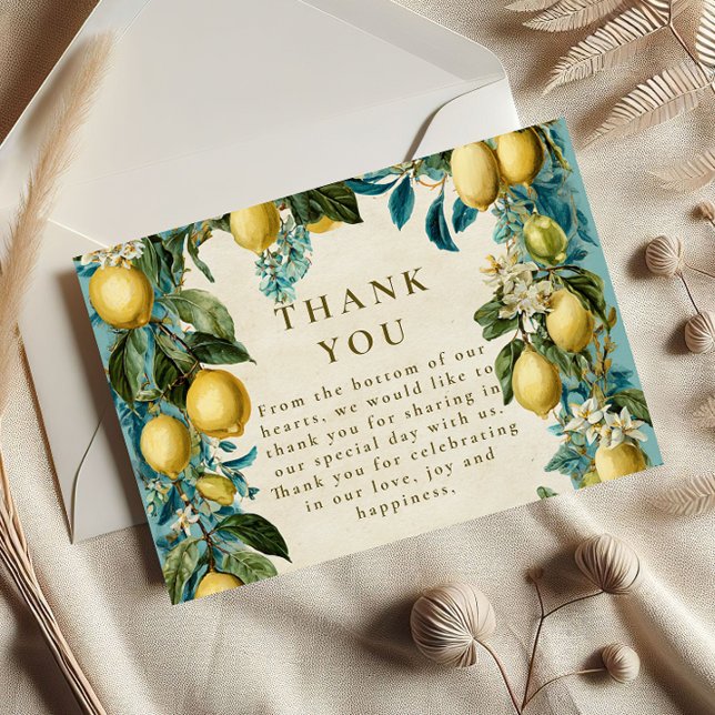Citrus Blossom Heritage Wedding Thank You Card (Creator Uploaded)