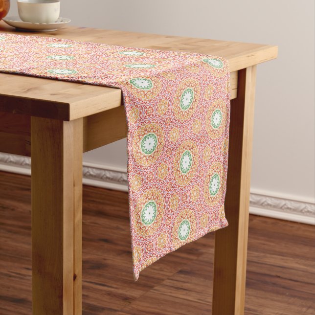 Citrus Blossom Tile Pattern Medium Table Runner (In Situ)