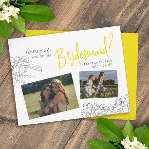 Citrus blossom yellow Will You Be My Bridesmaid Card