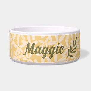 Citrus Blossoms white / yellow personalised Dog 
