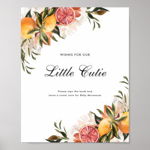 Citrus Botanical Baby Shower Guestbook Sign