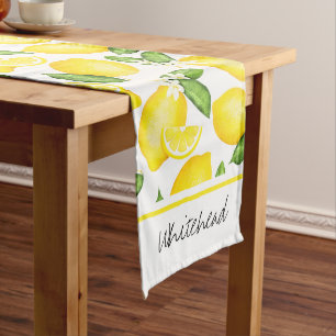 Citrus Botanical Lemon Personalise Long Table Runner