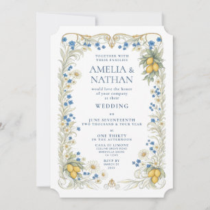 Citrus Botanical Wedding Invitation 