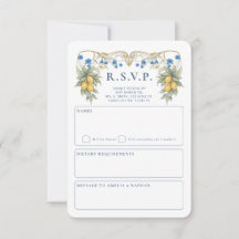 Citrus Botanical Wedding RSVP Card