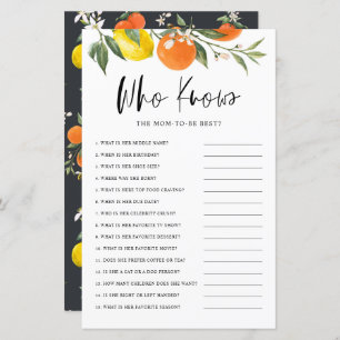 Citrus Botanical Who Knows the Mum Best Game