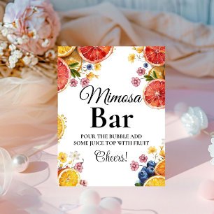 Citrus  Bow Bridal Shower mimosa bar sign