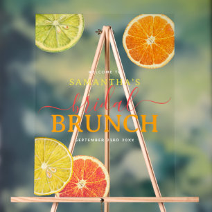 Citrus Bridal Brunch Lemon Orange Bridal Shower Acrylic Sign