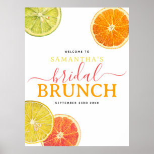Citrus Bridal Brunch Lemon Orange Bridal Shower Poster