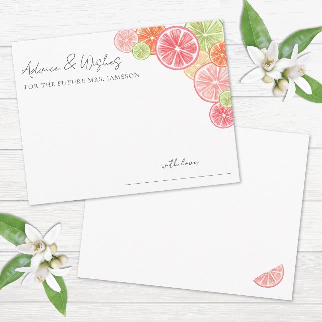 Citrus Bridal Shower Advice Enclosure Card (Citrus Bridal Shower Advice Enclosure Card )