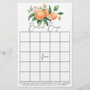 Citrus - Bridal shower bingo game