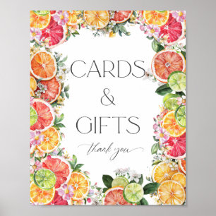 Citrus Bridal Shower Cards And Gifts Poster