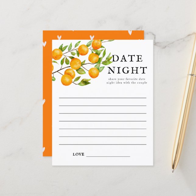 Citrus Bridal Shower Date Night Ideas (Front/Back In Situ)