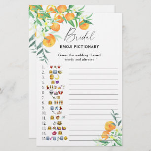 Citrus - bridal shower emoji pictionary game