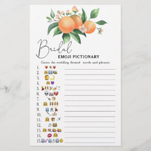 Citrus - bridal shower emoji pictionary game