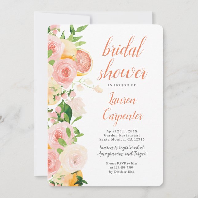 Citrus Bridal Shower Invitation (Front)
