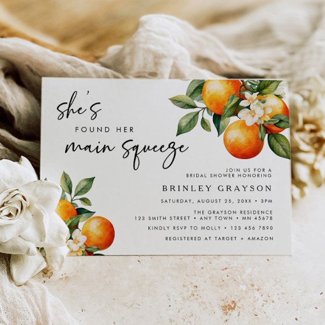 Citrus Bridal Shower Invitation Orange Mandarin (Creator Uploaded)