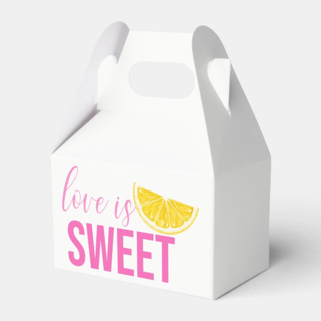 Citrus Bridal Shower Lemon Pink Wedding Summer Favour Box (Front Side)