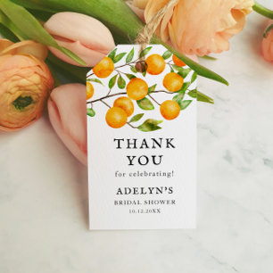 Citrus Bridal Shower Orange Fruit Favour Gift Tags