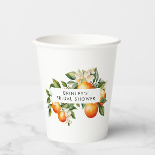 Citrus Bridal Shower Paper Cup Mandarin Orange
