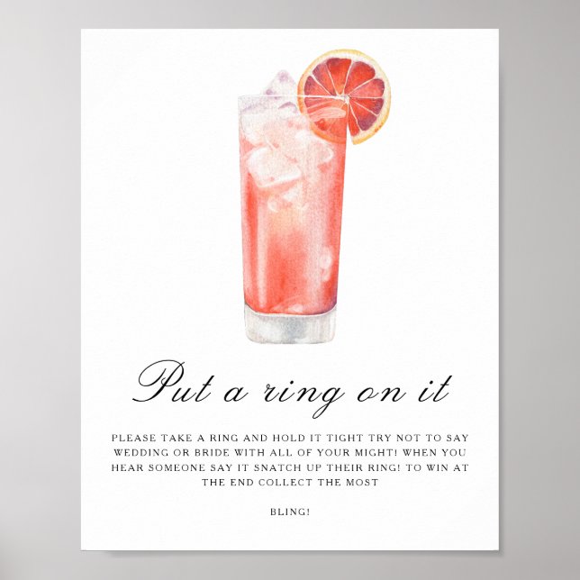 Citrus bridal shower - Put a ring on it game Poster (Front)