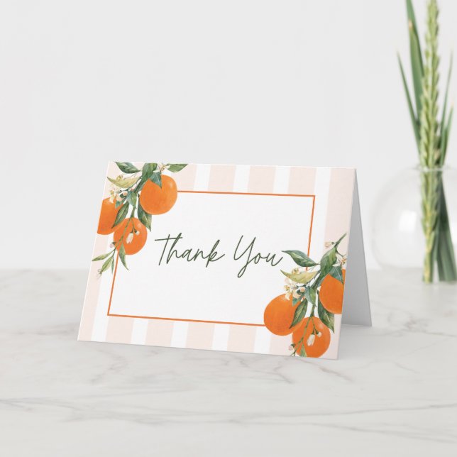 Citrus Bridal Shower Thank You Card (Front)