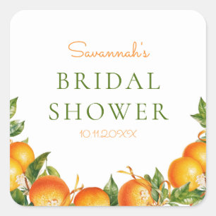 Citrus Bridal Shower Theme Candle Label