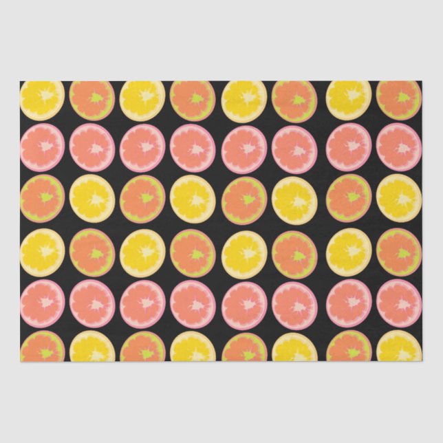 Citrus Candy Lemon Fruit Pattern Birthday Tissue Paper (Front)