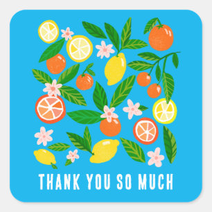 Citrus Celebration Custom BABY SHOWER Thank You Square Sticker