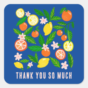 Citrus Celebration Custom BABY SHOWER Thank You Square Sticker