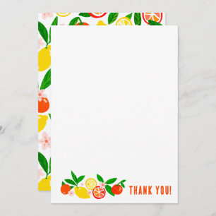 Citrus Celebration Custom Colorful Blank Note Thank You Card