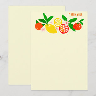 Citrus Celebration Custom Colorful Blank Note Thank You Card