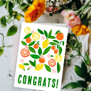 Citrus Celebration Custom Colourful CONGRATULATION Card