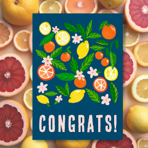Citrus Celebration Custom Colourful CONGRATULATION Card