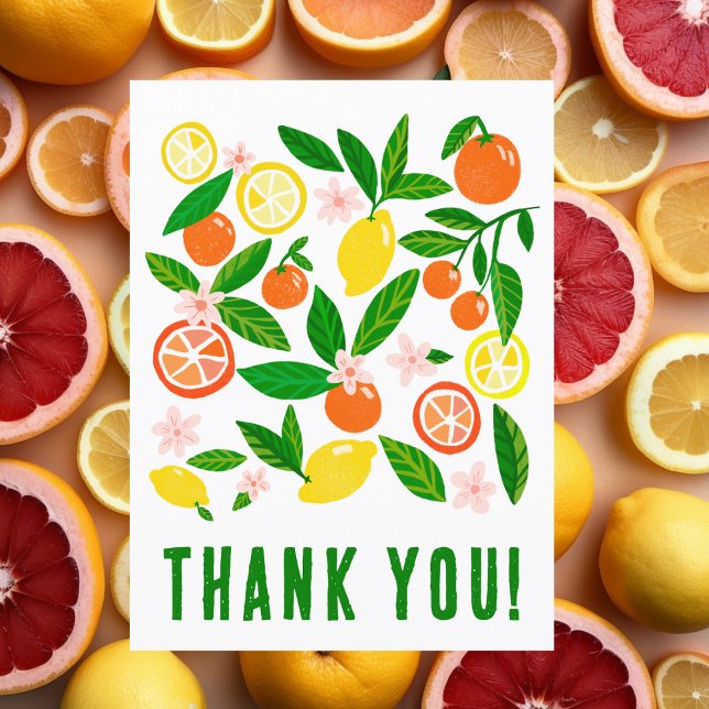 Citrus Celebration Custom Colourful Lemons Oranges Postcard (Citrus Celebration Custom Colorful Lemons Oranges THank you Postcard)