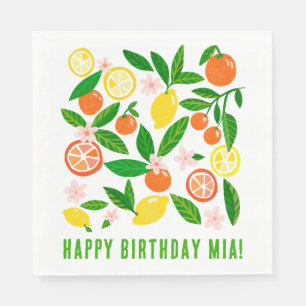 Citrus Celebration Custom Name BIRTHDAY PARTY Napkin