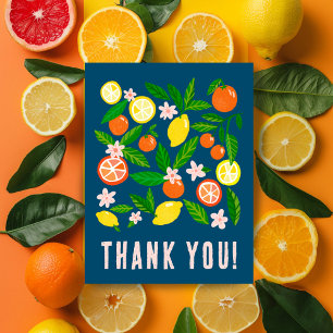 Citrus Celebration Custom Thank You Lemons Oranges Postcard