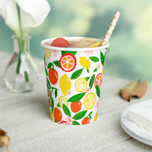 Citrus Celebration Lemons Oranges Bridal Shower  Paper Cups