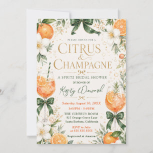 Citrus Champagne Bridal Shower Invitation