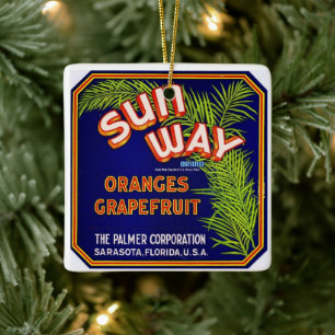 Citrus Christmas  Ceramic Ornament