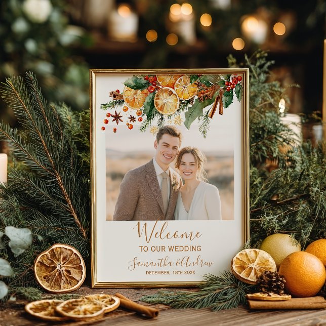 Citrus Christmas winter wedding welcome Poster (Citrus Christmas winter wedding welcome Poster)