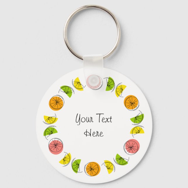 Citrus Circle Text aluminium double-sided Key Ring (Front)